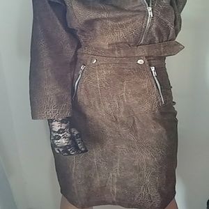 Vamp goth punk vintage HOT animal print skirt coat